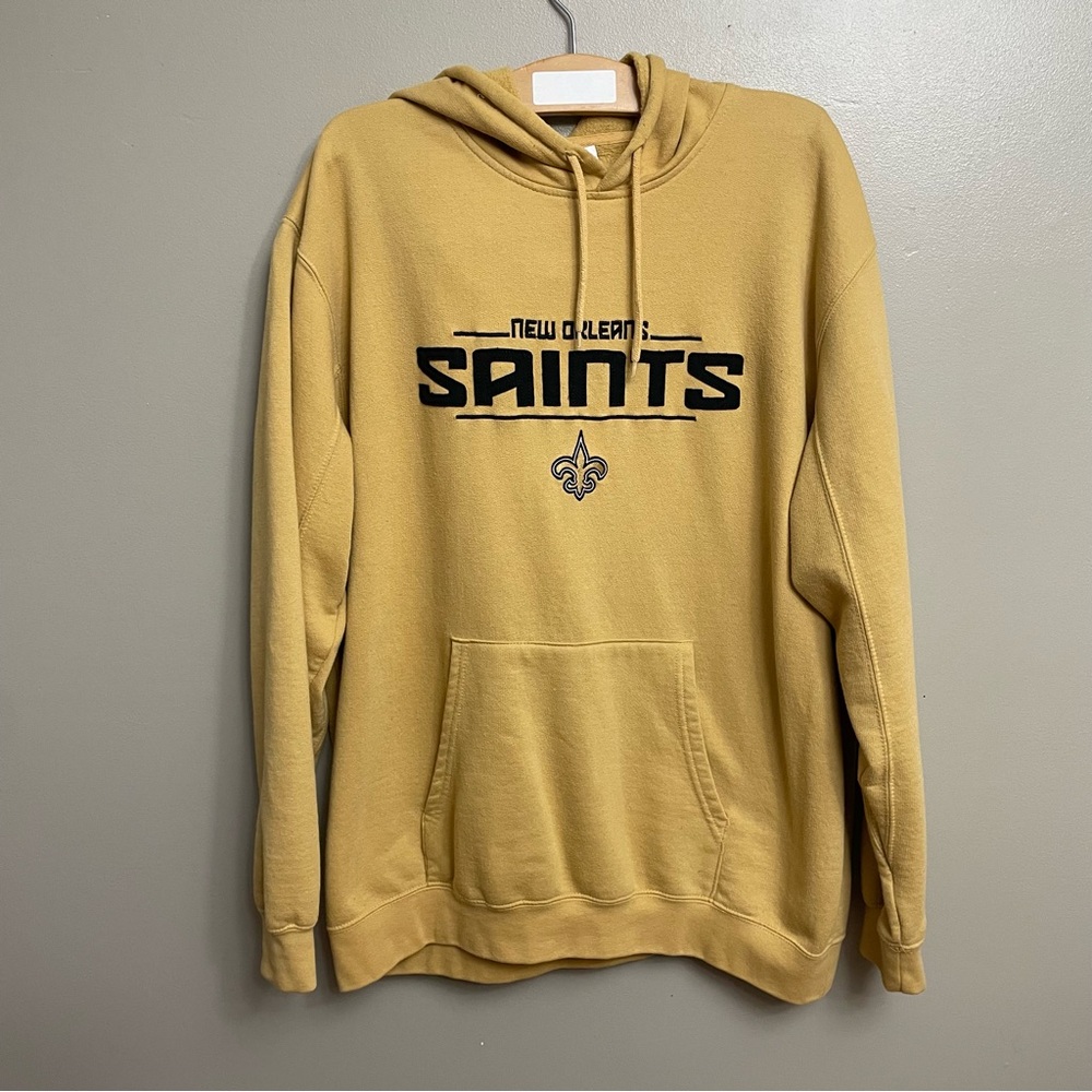 NFL Official Saints Hoodie Pullover Mens Large?? Black gold football